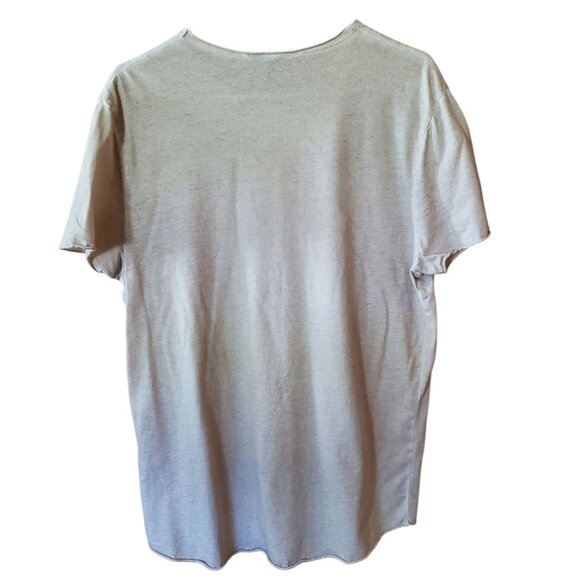 asos Distressed Look Short Sleeve Tee Large Oatmeal Color - Picture 2 of 16